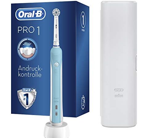 Oral-B Pro 1 750 Elektrische Zahnbürste für eine gründliche Reinigung, Reise-Etui, türkis
