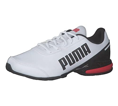 PUMA Unisex Equate Sl Stra en Laufschuh, Puma White Puma Black High Risk Red, 43 EU