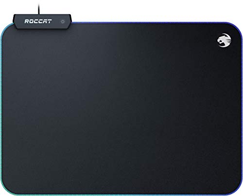Roccat Sense AIMO Gaming Mauspad - AIMO LED Beleuchtung, Höchstmaß an Präzision, gummierte Unterseite, (350 mm x 250 mm x 3,5 mm), schwarz