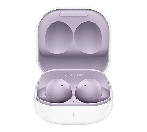 Samsung Galaxy Buds2, Kabellose Kopfhörer, Wireless Earbuds, Geräuschunterdrückung (ANC), ausdauernder Akku, 3 Mikrofone, inkl. Araree Nukin Clear Cover, Lavender (Deutsche Version)[Exkl. bei Amazon]