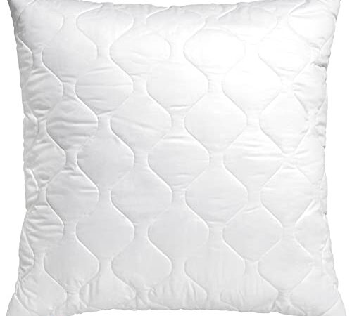 sleepling 190001 Basic 100 Kopfkissen | Ökotex | waschbar bis 60 Grad | Made in EU | Füllmengengarantie | Größengarantie | 80 x 80 cm, weiß