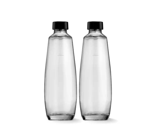 SodaStream DuoPack 1L Glasflache , Ersatzflaschen geeignet für den SodaStream Wassersprudler DUO, 2x 1L Fassungsvermögen