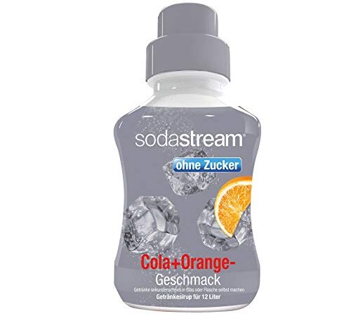 SodaStream Sirup Cola-Orange ohne Zucker, Ergiebigkeit: 1x Flasche ergibt 12 Liter Fertiggetränk, Sekundenschnell zubereitet und immer frisch, 500 ml, grau