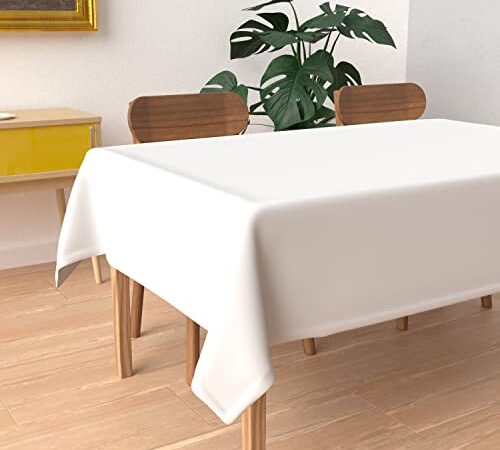Soleil d'ocre Tischdecke mit Fleckschutz eckig 140x240 cm ALIX weiß