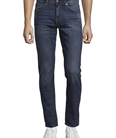 TOM TAILOR Denim Herren Jeans 20622022 Piers Slim, 10282 - Dark Stone Wash Denim, 34W / 32L