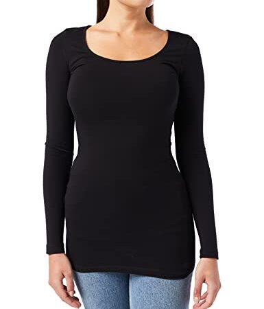 VERO MODA Damen Vmmaxi My Soft Long U-neck Noos' Langarmshirt, Schwarz (Black), XL EU