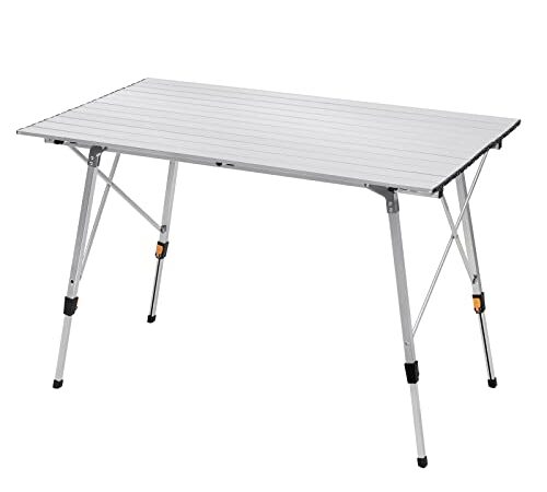 WOLTU CPT8132sb Alu Campingtisch klappbar Falttisch mit Tragetasche, Aluminium Campingtisch Reisetisch für 4-6 Personen 120 * 68.5cm, Höhenverstellbar Klapptisch für Camping Garten Balkon
