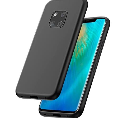 Agedate für Huawei Mate 20 Pro Hülle, Silikon Anti-Fingerabdrücke Fallschutz Handyhülle Kompatibel mit Mate 20 Pro, Stoßdämpfend Ultra Dünn Matte Case TPU Schutzhülle für Mate 20 Pro, Schwarz