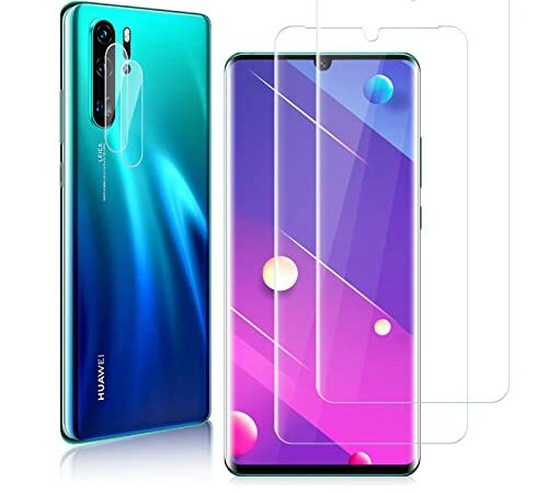 Agedate Schutzfolie für Panzerglas für Huawei P30 Pro mit Panzer Schutz Glas Kameraschutz [2+2 Stück], Klar Blasenfrei Gehärtetem Glas P30 Pro Schutzglas für Huawei P30 Pro Panzerglasfolie