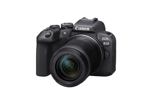 Canon EOS R10 Kamera spiegellose Camera + RF-S 18-150mm F4.5-6.3 is STM Objektiv (Hybridkamera, DSLR Upgrade, 15 B/s, 4K Videos, Dual Pixel CMOS AF II Fokussystem, WLAN) schwarz