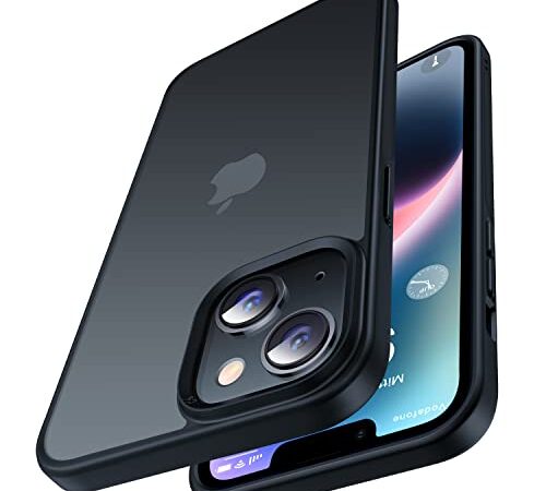 CASEKOO Matt Power für iPhone 14 Plus Hülle [SGS-Militärschutz] Stoßfeste Kratzfeste Schutzhülle (Anti-Fingerabdruck) Slim Case Dünne Rutschfestes Mattierte Handyhülle iPhone 14 Plus - Edel Schwarz