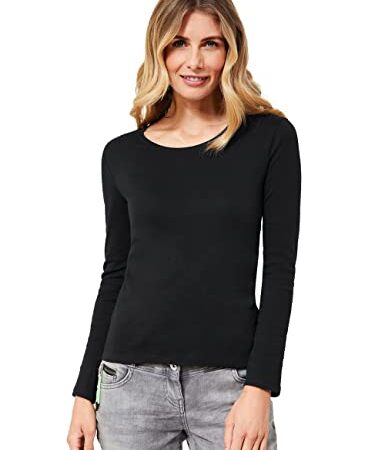 Cecil Damen B318628 Langarmshirt, Black, XXL