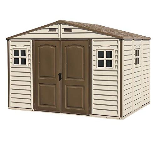 Duramax (30214-4) Holzschuppen aus Vinyl, 10 x 8 Fuß, elfenbeinfarben/braun