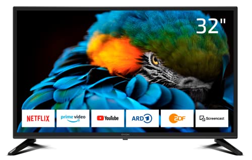DYON D800168 Smart 32 XT 80 cm (32 Zoll) Fernseher (HD Smart TV, HD Triple Tuner (DVB-C/-S2/-T2), Prime Video, Netflix, YouTube & HbbTV, WLAN, Hotel Modus), Schwarz
