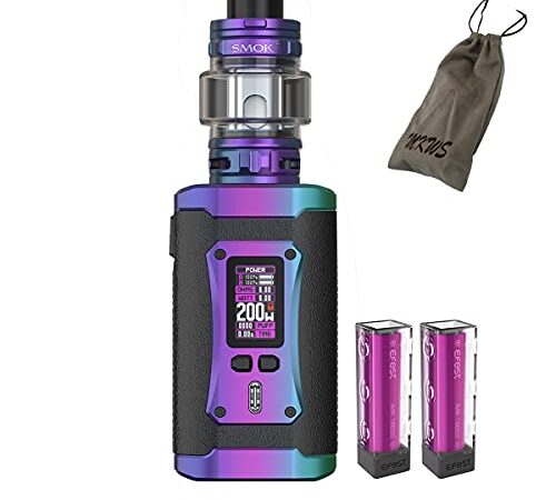 E Zigarette, Smok 230W MORPH 2 KIT mit 7,5 ml TFV18 Verdampfer Tank und 2 * wiederaufladbaren Efest-Batterien Touchscreen Shisha Starter Set, Ohne E-Liquid, Ohne Nikotin (Regenbogen)
