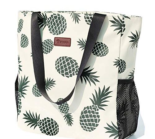 ESVAN Strandtasche Wasserbeständige große Umhängetasche Handtasche für Fitnessstudio Strand Reisetaschen für den täglichen Gebrauch