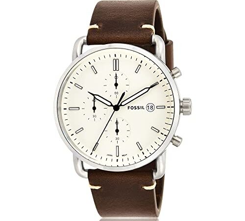Fossil Herren Chronograph Quarz Uhr mit Leder Armband FS5402