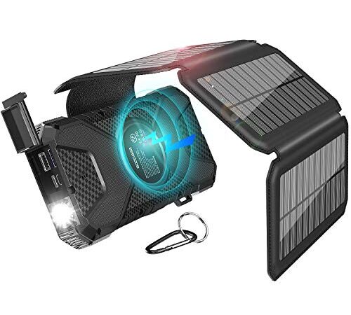 GOODaaa Wireless Solar Powerbank 26800mAh mit 3 Ausgängen, Outdoor Powerbank für Smartphones, Tablets und USB-Geräte