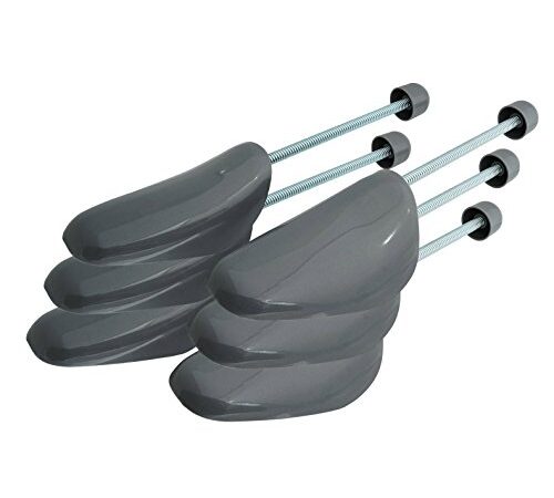 Incutex 3 Paar Schuhstrecker variabel Gr. 38-44, Schuhformer aus Kunststoff, Schuhspanner, grau