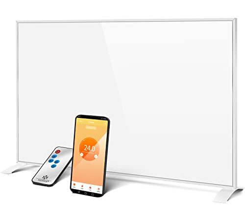 KESSER® Infrarotheizung Energiesparend Infrarot Standgerät & Wandmontage Elektroheizung 550W mit Fernbedienung Thermostat & App-Steuerung Elektrisch Heizpaneel Heizung Konvektor Standfüße