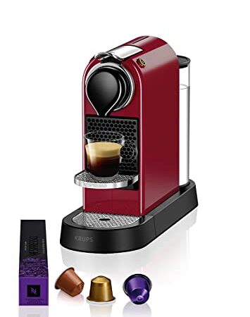 Krups Nespresso XN7415 New CitiZ Kaffeekapselmaschine | 1260 Watt | 19 bar Pumpendruck | Wassertankkapazität: 1 L | Rot