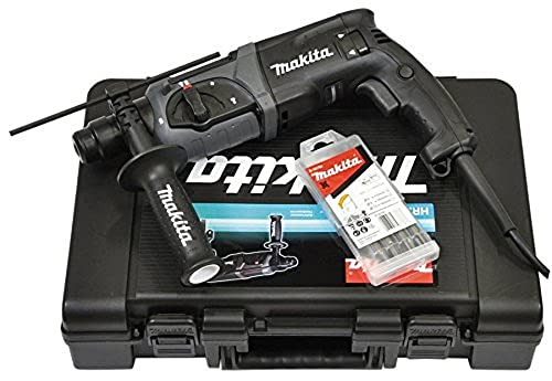 Makita HR2470BX40 Kombihammer inklusiv SDS-PLUS Bohrer-Set im Transportkoffer, 780 W, 230 V, Black Edition, inkl. SDS-PLUS Bohrerset