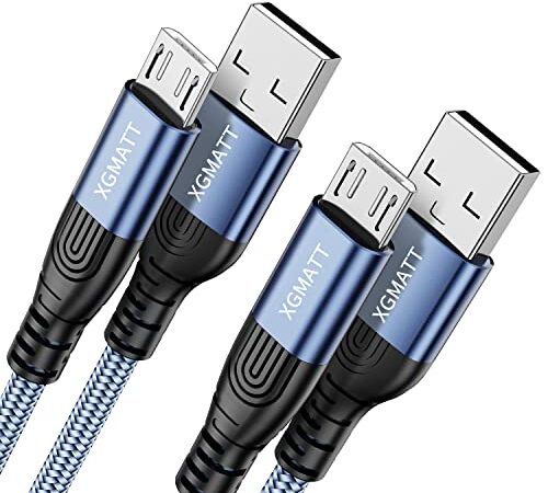 Micro USB Kabel， [1M 2 Stück] Nylon Micro USB Ladekabel High Speed Android Handy Ladekabel für Samsung Galaxy S7/ S6/ S4/ J7/ J5/ Note 5,Nokia, Kindle,Huawei P Smart, Redmi, Bule