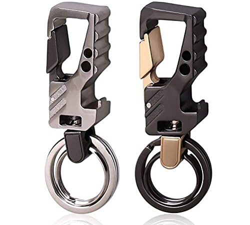 nuoshen 2 Stück Männer Schlüsselanhänger Auto, Metall Flaschenöffner Schlüsselanhänger Bieröffner Bottle Opener Keychain Kapselheber Geschenk für Vater/Papa Ehemann Freund Gast