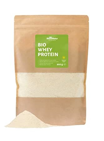RheinNatur BIO Whey Protein-Pulver 900g - Natürliches, geschmacksneutrales Eiweißpulver zum Muskelaufbau