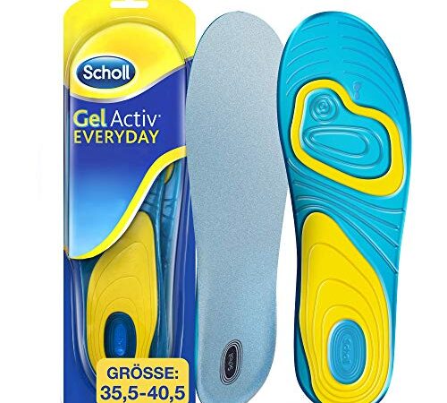 Scholl GelActiv Einlegesohlen Everyday für Freizeitschuhe von 35,5-40,5 – Verbesserter Komfort durch doppelte Polsterung – 1 Paar Gelsohlen