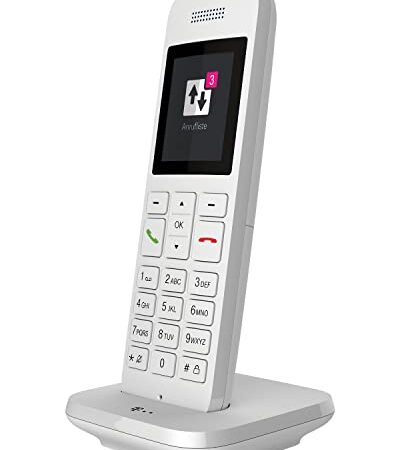 Telekom Festnetztelefon Speedphone 12 in Weiß schnurlos | Zur Nutzung an aktuellen Routern mit integrierter DECT-CAT-iq Schnittstelle (z.B. Speedport, Fritzbox), 5 cm Farbdisplay