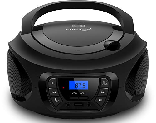 Tragbarer CD-Player | | CD/CD-R | USB | FM Radio | AUX-In | Kopfhöreranschluss | Kinder Radio | Boombox | CD-Radio | Stereoanlage | Kompaktanlage (Dark Knight Black)