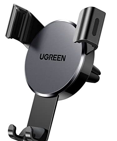 UGREEN Handyhalterung Auto Handy Halterung PKW Lüftung Schwerkraft Handy Autohalterung KFZ Handyhalter fürs Auto kompatibel mit iPhone 12 13 14 Pro Max, Galaxy S22 S21 S20, Huawei Xiaomi usw.(Schwarz)