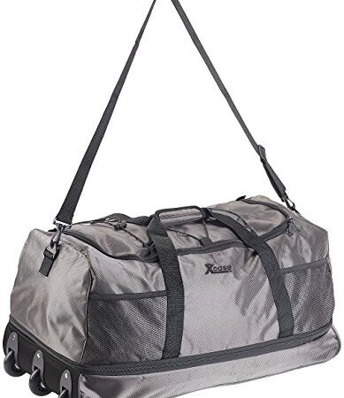 Xcase Reisetasche mit Rollen: Reisetasche mit Trolley-Funktion, faltbar, erweiterbar, 75-100 l (Faltbare Reisetasche mit Rollen)