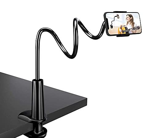 Zoeley Handy Halter, Handy Halterung Schwanenhals Flexible Arm Verstellbare Handy Ständer Bett für iPhone 12 Mini 12 Pro Max 11 Pro XS Max XR X 8 7 6S Plus, Samsung S10 S9 S8 S7, 4-6,5 Zoll Smartphone