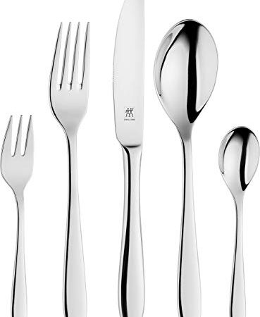 ZWILLING Style Besteck-Set, 30-teilig, Für 6 Personen, 18/10 Edelstahl/Hochwertiger Klingenstahl, Poliert, Silber