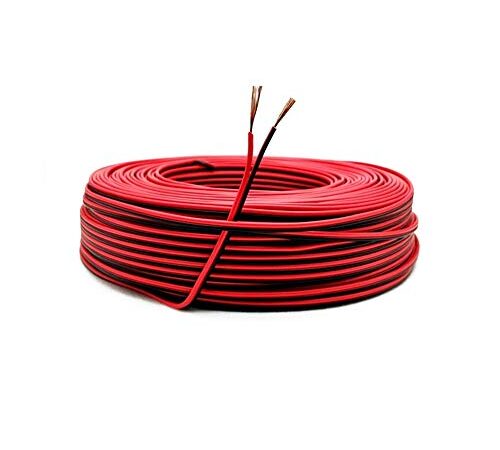 22AWG Elektrischer Draht,0,33mm2 Verzinnter Kupferdraht,2-Adriges PVC-Kabel für LED-Streifenstecker(10 Meter Schwarz+10 Meter Rot)