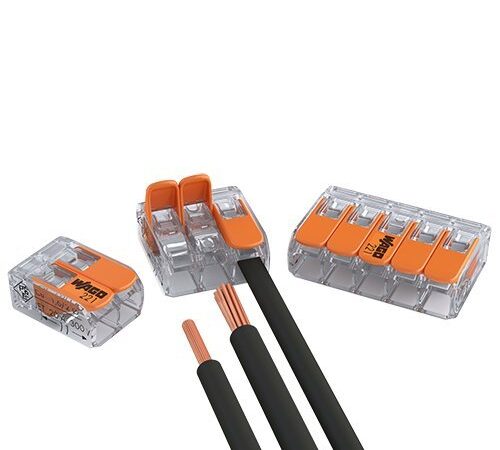 30er Set Wago Verbindungsklemmen 15x 2 Leiter 10x 3 Leiter 5x 5 Leiter mit Betätigungshebel 0,2-4 qmm kleine Bauform, transparent