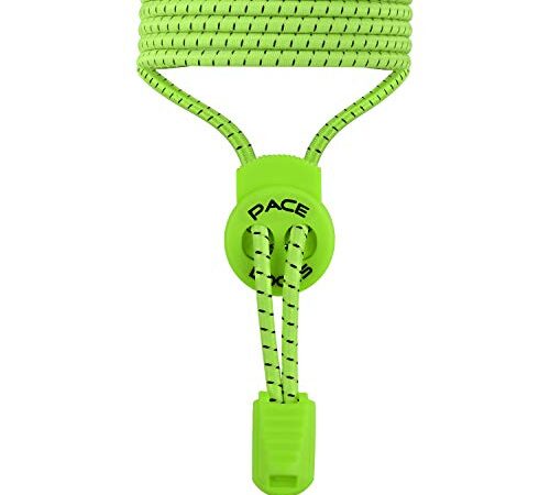 ALPHAPACE Pace Locks Elastische Schnürsenkel, Schuhbänder ohne Schnüren, Slip-on Schnellverschluss für Sport, Jugend & ältere Menschen, 120 cm, 1-Paar in Grün
