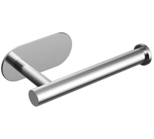 Amazon Brand – Umi Toilettenpapierhalter Selbstklebend, SUS 304 Edelstahl Wand Toilettenrollenhalter für Bad, Waschraum, Toilette, Küche, Wasserdicht Rostbeständig – Ohne Bohren