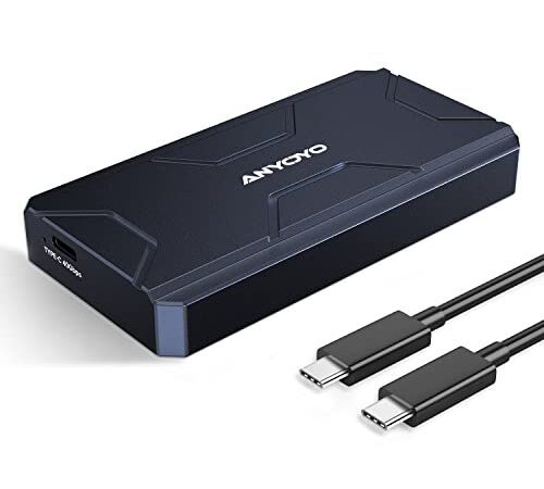 ANYOYO 40Gbps M.2 Enclosure, NVMe SSD Enclosure PCIe NVMe to USB C SSD Enclosure, Aluminum Enclosure Compatible with 40Gbps Type C Devices & USB4.0/3.2/3.1/3.0/2.0 for M&B+M-Key SSD Size 2280 (tb41)
