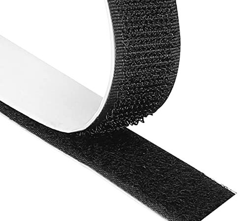 Blooven Klettband Selbstklebend 8 Meter Extra Stark, Doppelseitig Klebende mit Klettverschluss 20mm Breit Selbstklebendes Klebepad Flauschband und Hakenband (Schwarz)