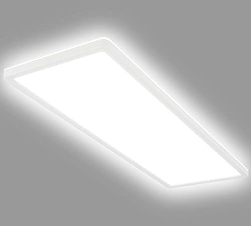 BRILONER Leuchten - Deckenlampe LED, LED Panel Ultra Flach, Backlighteffekt, neutralweißes Licht, 3.000 Lumen, Weiß, 580x200x30mm (LxBxH), 7402-416