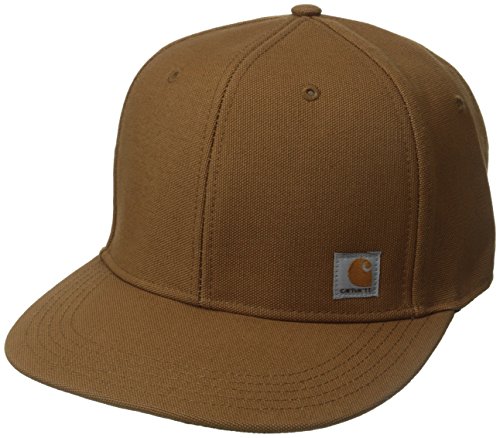 Carhartt Herren Kappe aus festem Segelleinen mit flachem Schirm Cap, Braun, Einheitsgröße