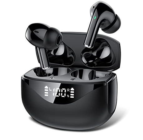 CASCHO Kabellose Kopfhörer, 5.3 Bluetooth Kopfhörer mit Deep Bass Stereoklang, LED Power Display Kopfhörer mit 30 Stunden Spielzeit,Eingebautes Mikrofon, IPX7 wasserdicht, für Smartphone