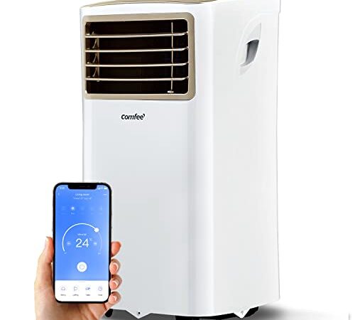 Comfee Mobiles Klimagerät Easy Cool 2.6, 9000 BTU 2,6kW, Kühlen&Ventilieren&Entfeuchten, Raumgröße bis 88m³(33㎡), APP-Steuerung/Alexa/Google Home/IFTTT, Mobile Klimaanlage mit Abluftschlauch