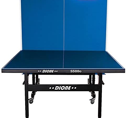 Dione Tischtennistisch S500o - 6mm top - Outdoor Klapp - Rollbar Tischtennisplatte für draußen - Wetterfeste TT-Tisch 60kg - 10 Minuten Installation