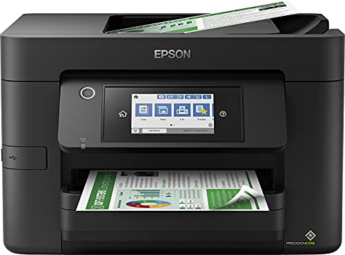 Epson Workforce Pro WF-4820DWF 4-in-1 Tinten-Multifunktionsgerät (Druck, Scan, Kopie, Fax, ADF, WiFi, Ethernet, NFC, Duplex, Einzelpatronen, DIN A4), inkl. 9 Monate ReadyPrint Flex Tintentarif