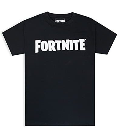 Forternite Logo Jungen t-Shirt schwarz kurzärmeliger Gamer top L