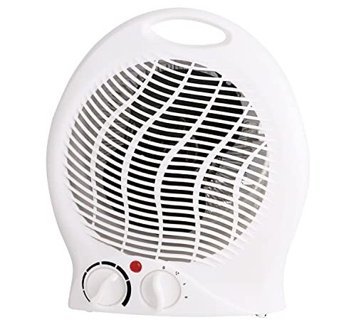 Heizlüfter mit 3 Heizstufen | kompaktes Heizgebläse | starkes Gebläse 2000W | mit Überhitzungsschutz und Kippschutz (Heizlüfter weiß 1000/2000 Watt)